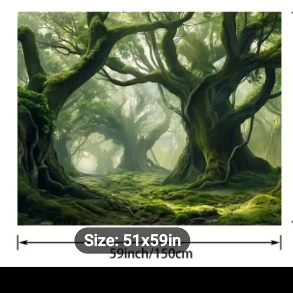 Wall Mural Forest Tree Spooky 59 x 51 NWOT - Picture 2 of 5